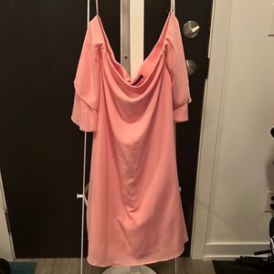 NWOT pink off shoulder mini dress - medium